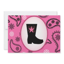 Cowgirl Boot Birthday Invitation