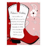 Cowgirl Boot Birthday Personalized Invitation