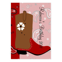Cowgirl Boot Business Card Templates