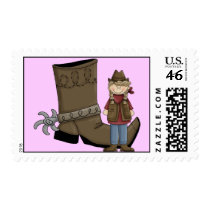 Cowgirl Boot & Spur Child Birthday - Western Postage