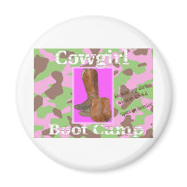 Cowgirl bootcamp refrigerator magnet