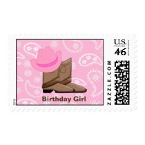 Cowgirl Boots and Hat Postage Stamp