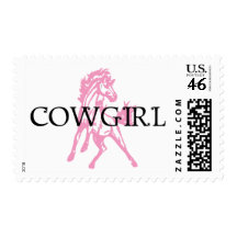 Cowgirl Bronc Horse (pink horse version) Stamp