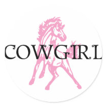 Cowgirl Bronc Horse (pink horse version) stickers