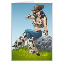 Cowgirl Country Girl Postage Stamp 2 by Al Rio cards