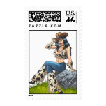 Cowgirl Country Girl Postage Stamp by Al Rio