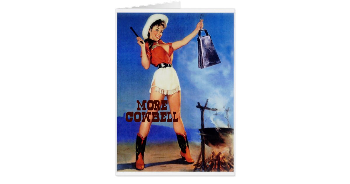 Cowgirl Cowbell Card Zazzle 