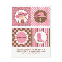 Cowgirl Cupcake Toppers Postcards