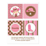 Cowgirl Cupcake Toppers Postcards
