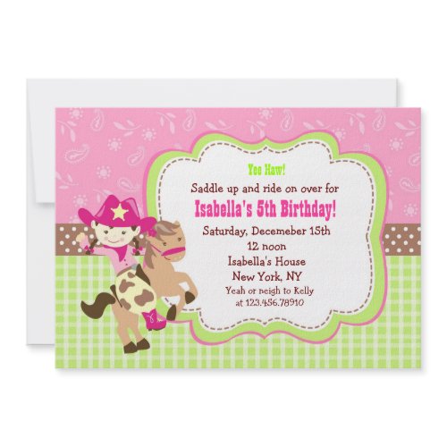 Cowgirl Custom Birthday Party Invitations zazzle_invitation