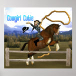 Cowgirl Cutie Horse Rider Poster
