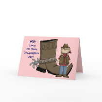Cowgirl Graduation Boot & Spur - Western Card