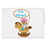 cowgirl I'm three Greeting Card