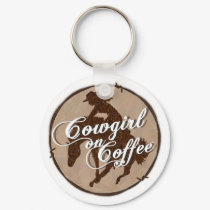 "Cowgirl On Coffee" Key Chain keychains