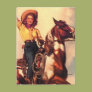 Cowgirl on Her Horse Postcard Cowgirl on Her Horse Postcard