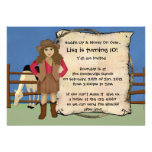 Cowgirl Party Custom Invite