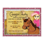 Cowgirl Personalized Invitaton Invitations