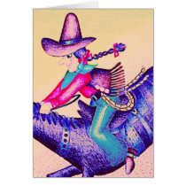 Cowgirl Pesonalize Blank Card