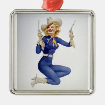 Cowgirl Pin up Ornament