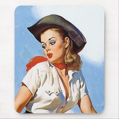 Cowgirl Pinup Mouse Mats Zazzle_mousepad