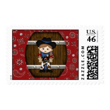 Cowgirl Postage Stamp