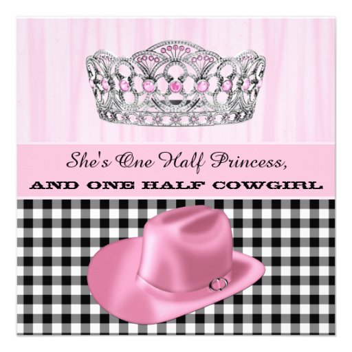 Cowgirl Princess Birthday Party Personalized Invite