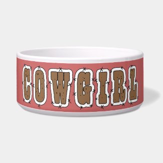 Cowgirl Ranch Dog or Barn Cat - Western zazzle_petbowl