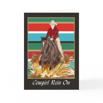 Cowgirl Rein On Blank Card by kimd43 Cowgirl Rein On Blank Card