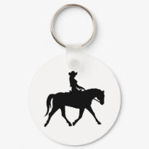 Cowgirl Riding Her Horse keychains by dogsandhorses Cowgirl Riding Her Horse keychains