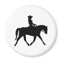 Cowgirl Riding Her Horse Magnets