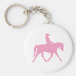 Cowgirl Riding Her Horse (pink) Key Chain