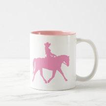Cowgirl Riding Her Horse (pink) Mugs