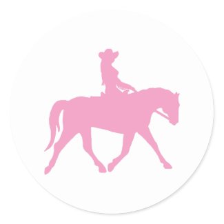 Cowgirl Riding Her Horse (pink) sticker