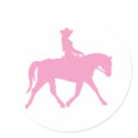 Cowgirl Riding Her Horse (pink) stickers