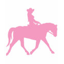 Cowgirl Riding Her Horse (pink) t-shirts