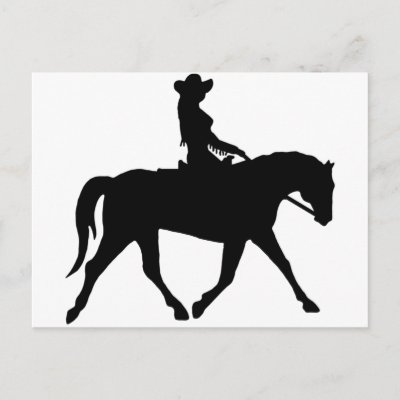 Cowgirl Riding Her Horse Postcard by dogsandhorses