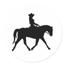 Cowgirl Riding Her Horse stickers