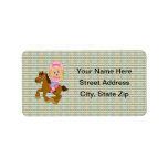 Cowgirl Riding Horse (pink) Personalized Address Labels