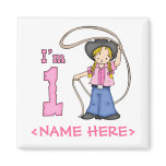 Cowgirl Roper 1st Birthday Refrigerator Magnet