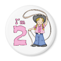 Cowgirl Roper 2nd Birthday Fridge Magnets