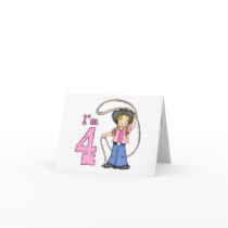 Cowgirl Roper 4th Birthday cards
