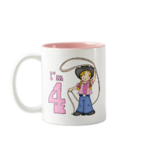 Cowgirl Roper 4th Birthday Mug