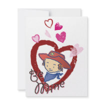 Cowgirl Rose's Be Mine Party Invitation
