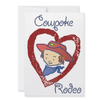 Cowgirl Rose's Cowpoke Rodeo Party Invitation