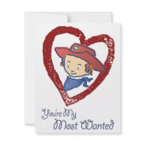 Cowgirl Rose's My Most Wanted Party Invitation