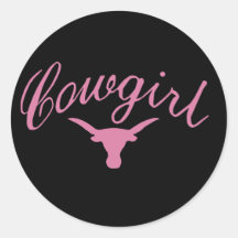 Cowgirl steer stickers