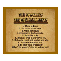 Cowgirl Ten Commandments posters by RanchLady Cowgirl Ten Commandments posters