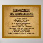 Cowgirl Ten Commandments posters