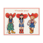 Cowgirl Thank you! Card Post Cards
