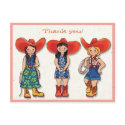 Cowgirl Thank you! Card postcards